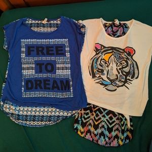 Miss Majesty Lot of 2 Girls Hi-Lo Shirts